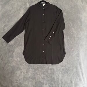 J. Crew Black relaxed fit beach shirt linen-cotton blend size XXL